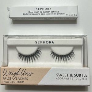 Weightless False Lashes. Comes with eyelash adhesive. Never been used.